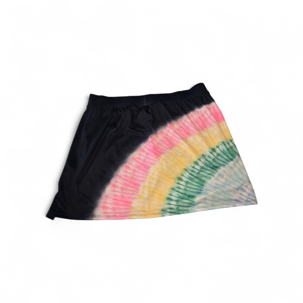 Crown & Ivy Rainbow Tie Dye Skort Womens XL Black Athletic Skirt w/ Shorts Liner - Picture 2 of 11